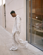 Zip-Up Hoodie Ragged LOGO Melange