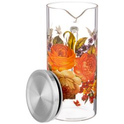 КУВШИН AGNESS 1400 МЛ "РОСКОШНЫЙ САД" ЖАРОПРОЧНОЕ БОРОСИЛИКАТНОЕ СТЕКЛО