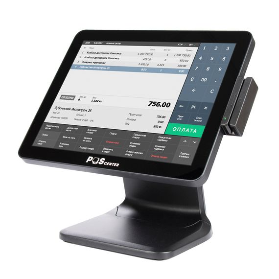 Сенсорный моноблок POScenter POS101 (15&quot;, PCAP, WB-J3455, RAM 4Gb, SSD M2 128Gb, БЕЗ MSR) без ОС