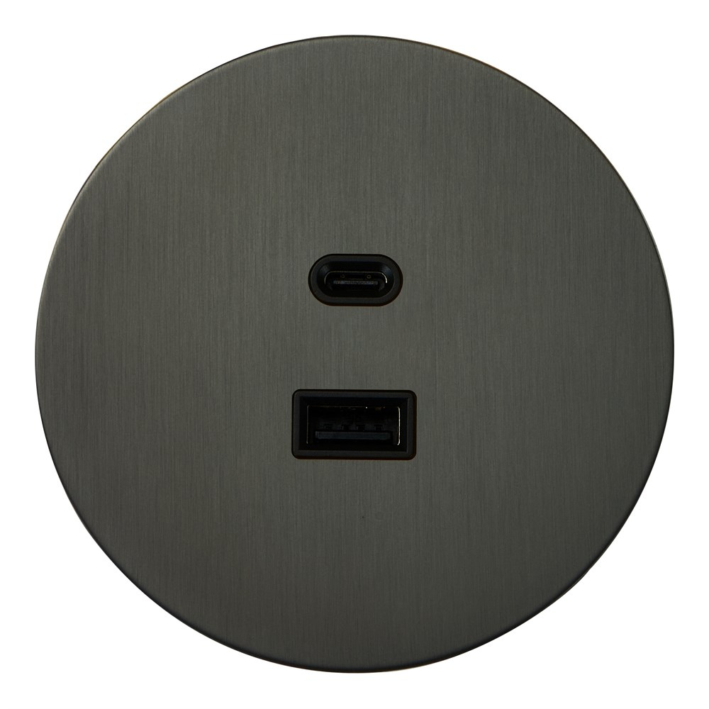 USB розетка (тип A+C), антрацит, Salvador, EU020112