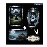 Тетрадь предметная "Физика" А5 48л., клетка, со справочным материалом, скрепка, мелованный картон(стандарт), блок офсет, Alingar "Mystical wednesday"