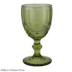 Lenardi 588-432 Набор из 6 бокалов 250 мл в под.уп.(х4) Зеленый