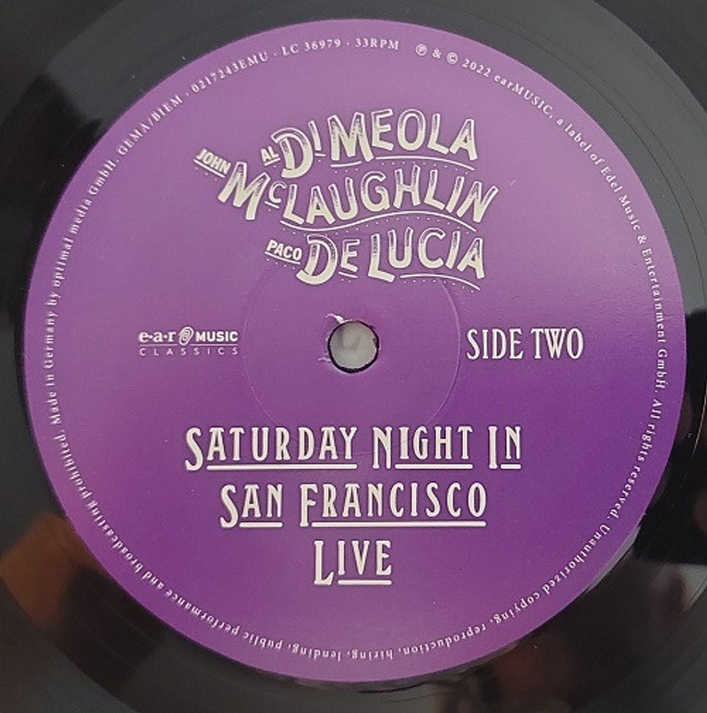 Al Di Meola, John McLaughlin, Paco De Lucia / Saturday Night In San Francisco (LP)