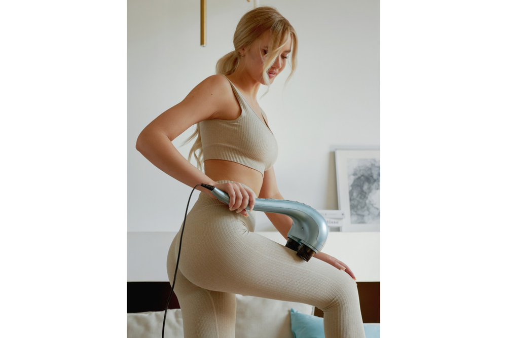 Массажер с двумя головками CleverCare Silver Swan, голубой