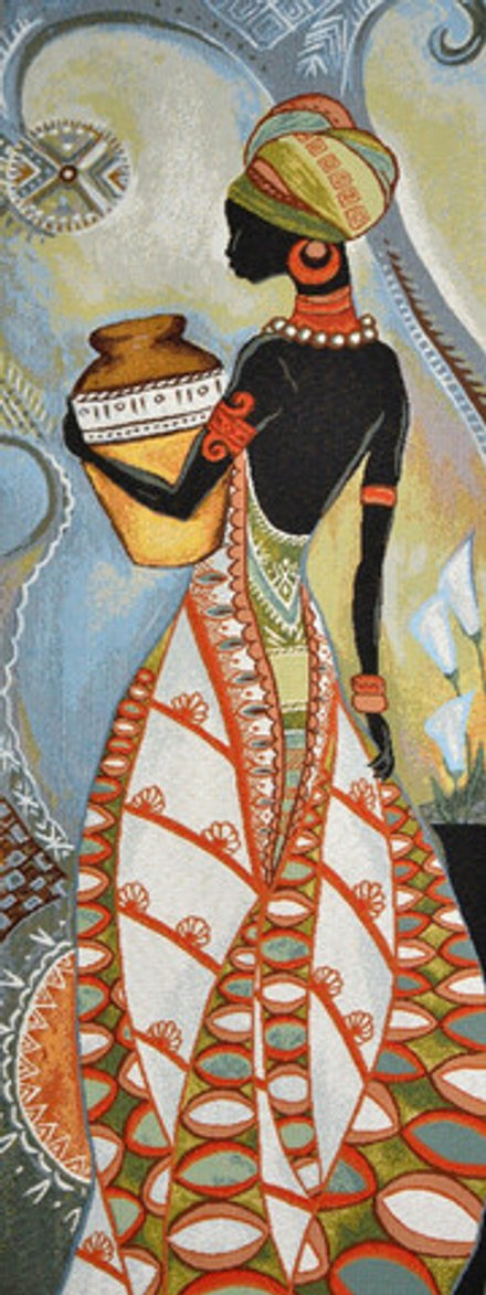 Гобеленовая картина "D. АФРИКАНКА" в багетной раме, Россия.