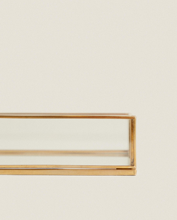 Zara Home Поднос из стекла, цвет золотой, 28 см