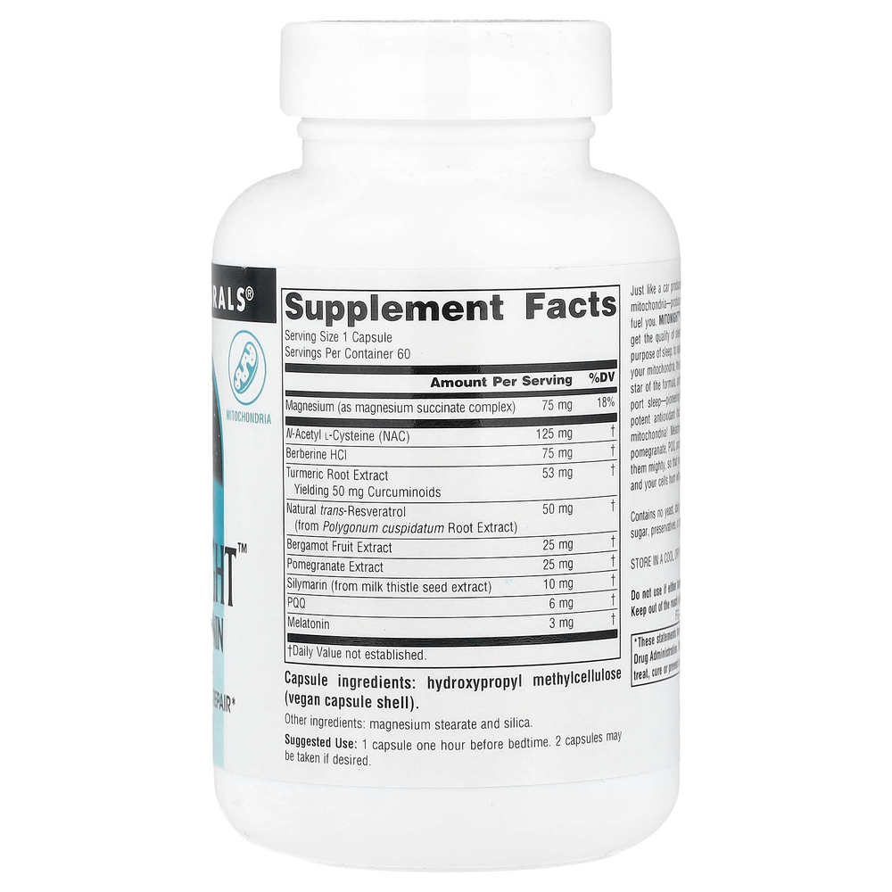 Source Naturals, MitoNight™ с мелатонином, 60 капсул