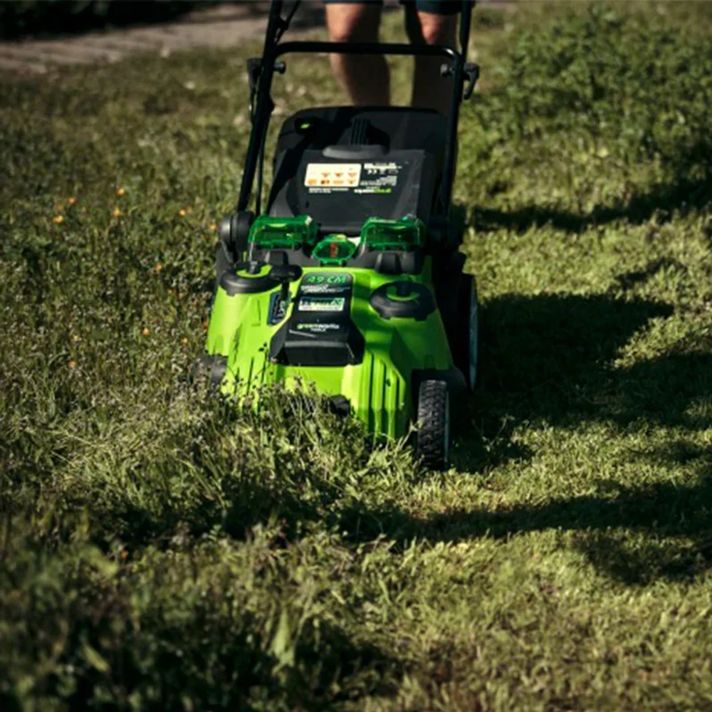 Аккумуляторная газонокосилка Greenworks G40LM49DBK4 40В (1 x 4 Ач, ЗУ) нож 49 см, 2500207VB