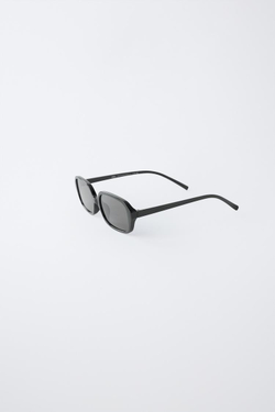 ZARA ПРЯМОУГОЛЬНЫЕ СОЛНЦЕЗАЩИТНЫЕ ОЧКИ В ПЛАСТИКОВОЙ ОПРАВЕ, ЧЕРНЫЙ