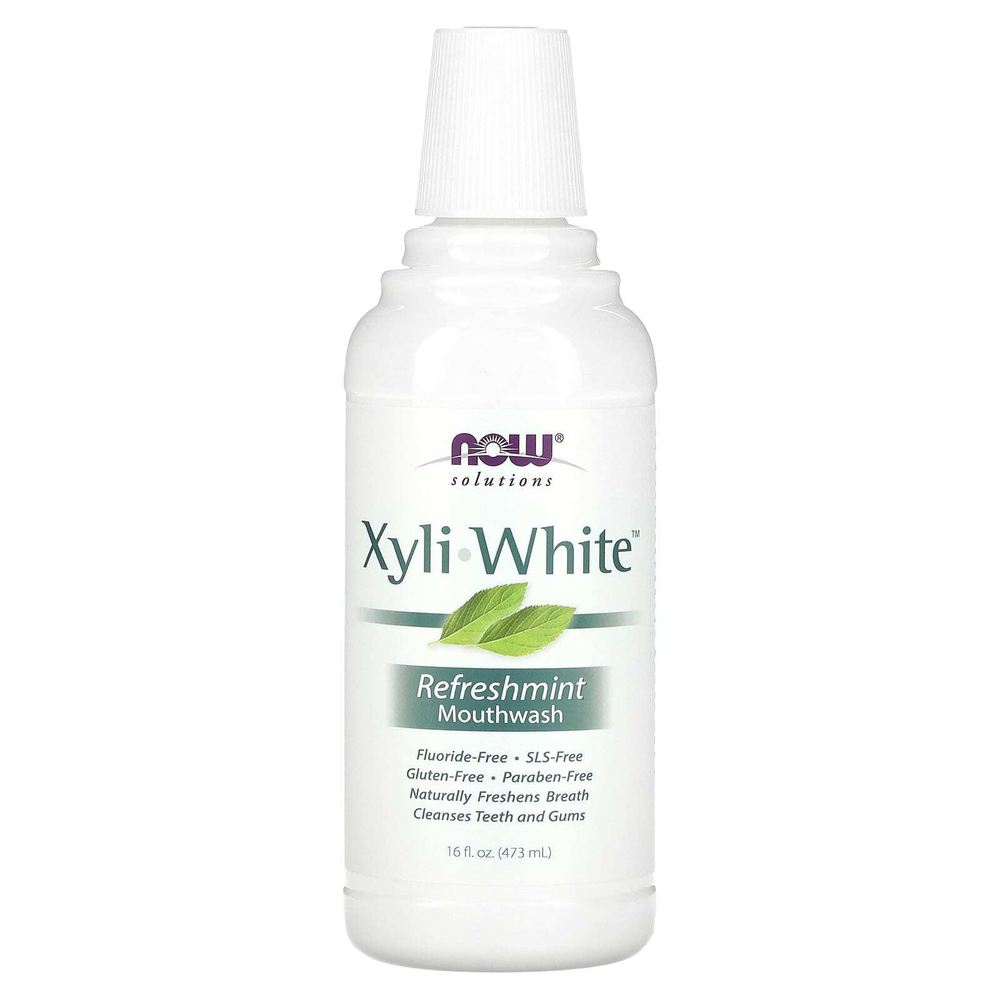 NOW Foods, Solutions, XyliWhite, ополаскиватель для рта, без фтора, освежающая мята, 473 мл (16 жидк. унций)