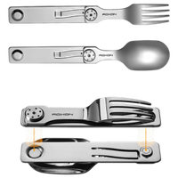 Столовые приборы Roxon C2 складной (ложка, вилка) 3Cr13, 2Cr13