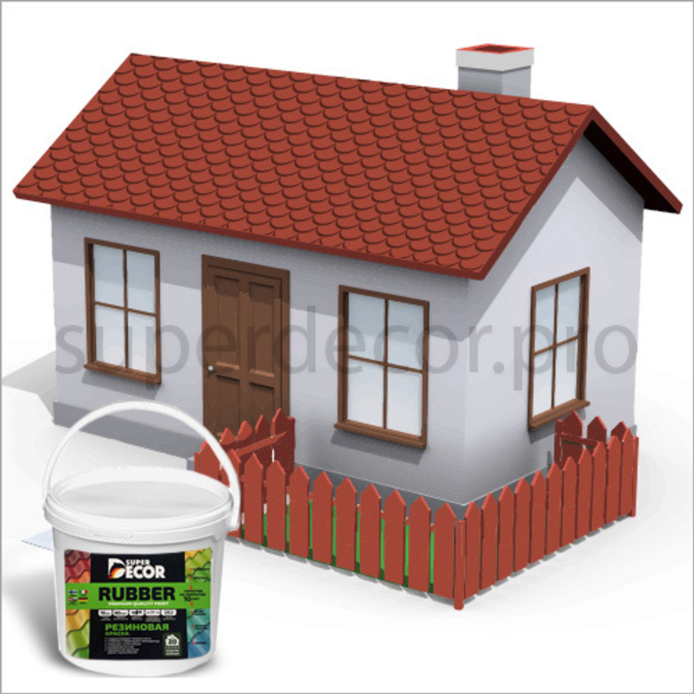 Резиновая краска Rubber №18 кирпич 1 кг (6)