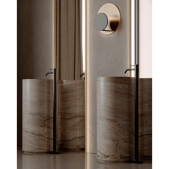 Светильник настенный stone, D35,5х15,5 см, черный/золотистый