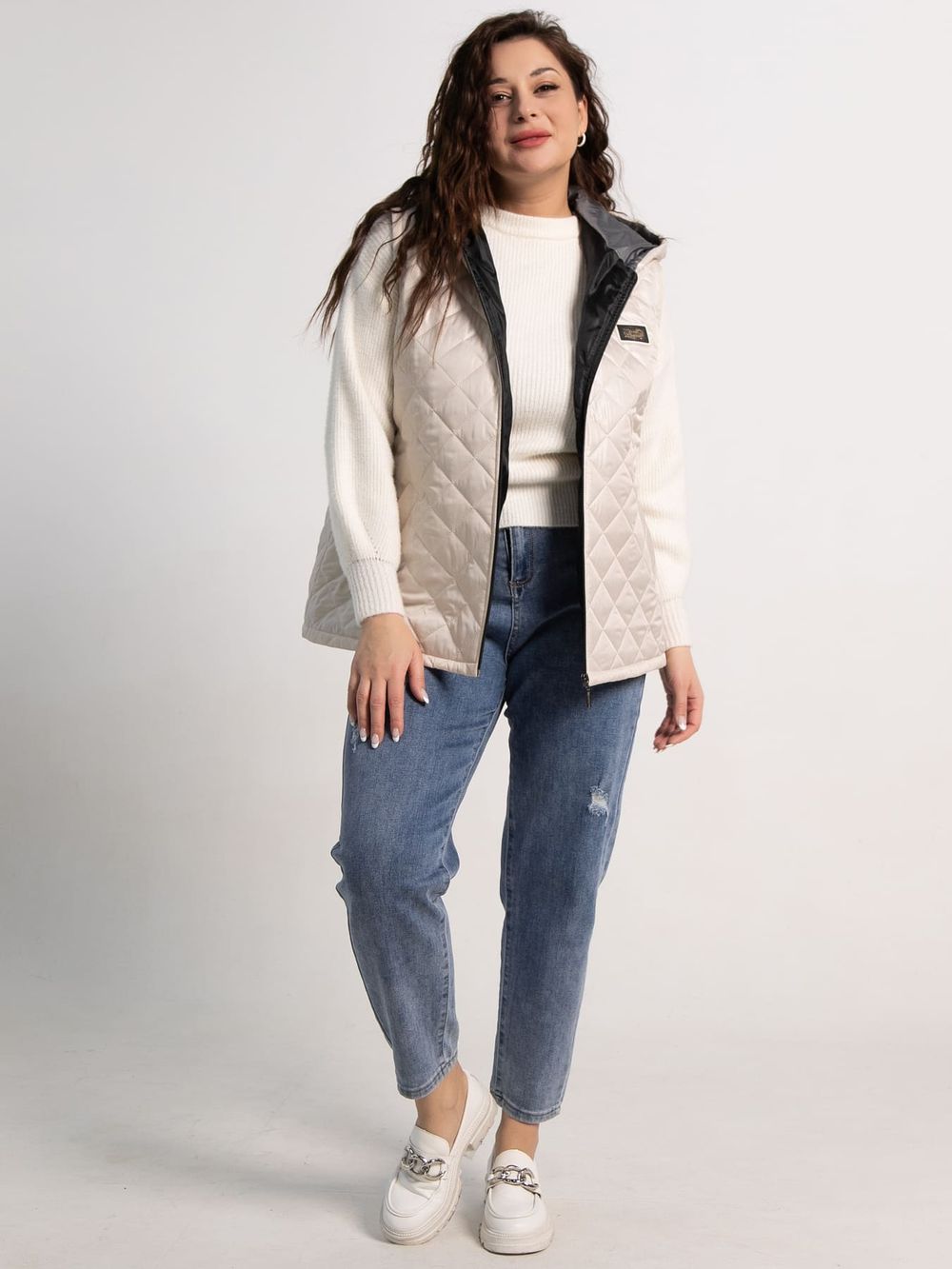 Жилет утепленный Дориана (бежевый) Б15322-18М LT Collection