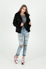 Дубленка короткая черная женская Nadya