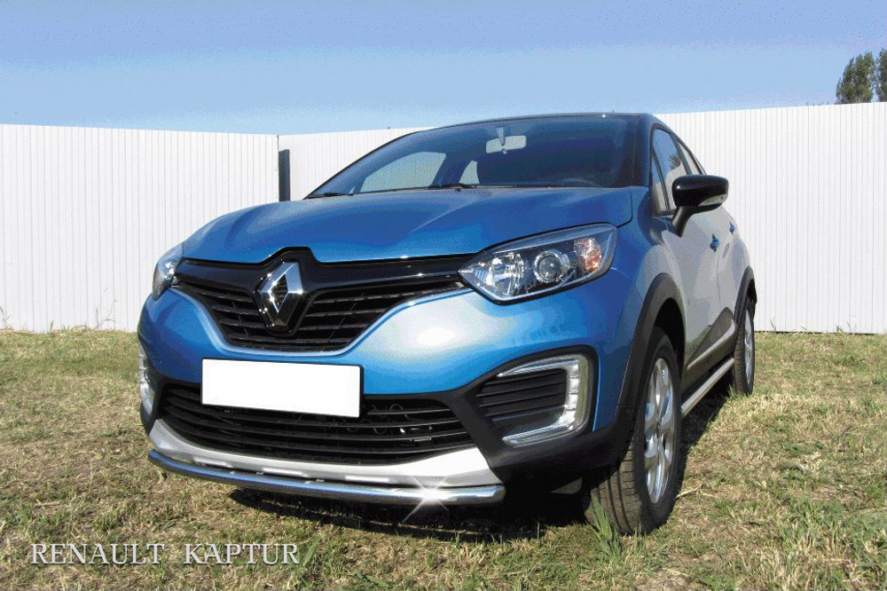Защита переднего бампера (нержавейка) Renault Kaptur 2WD (2012-2019) d42