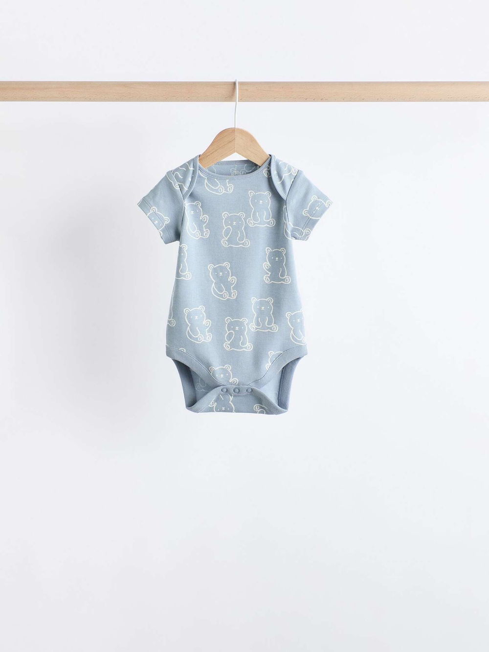 Боди с коротким рукавом для малышей Next N27-279, 5 шт., Молочный, Голубой