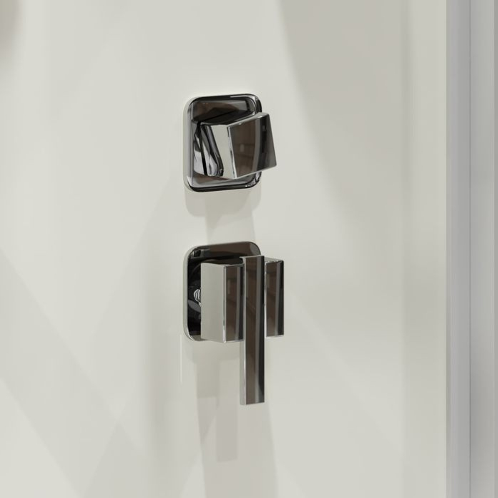 Душевая кабина Niagara Standart ST80/15Q/BK (80х80х200) квадрат,поддон 15см,распашная,проф.белый,без крыши,3 места