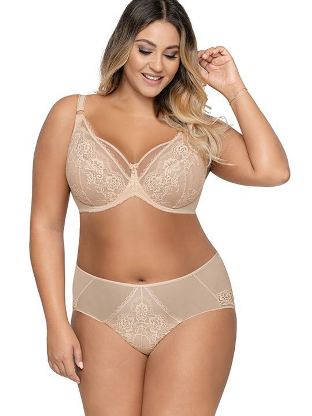 Соблазнительный бюстгальтер с мягкой чашкой и декоративными бретелями (Размер: 85F) (Цвет: черный)