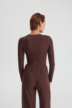 Костюм трикотаж лонг/брюки шоколад