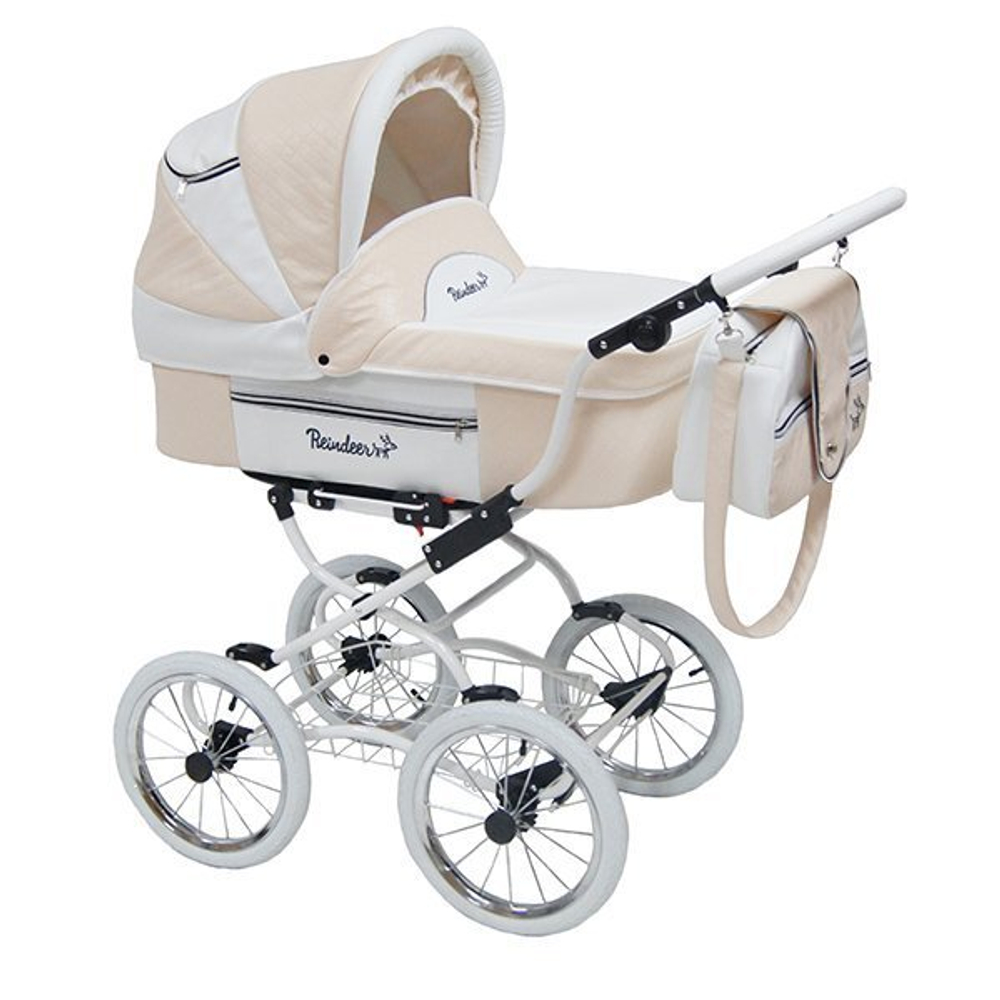 Детская коляска Reindeer Prestige Lily 2 в 1 с конвертом, эко-кожа (бежевый)