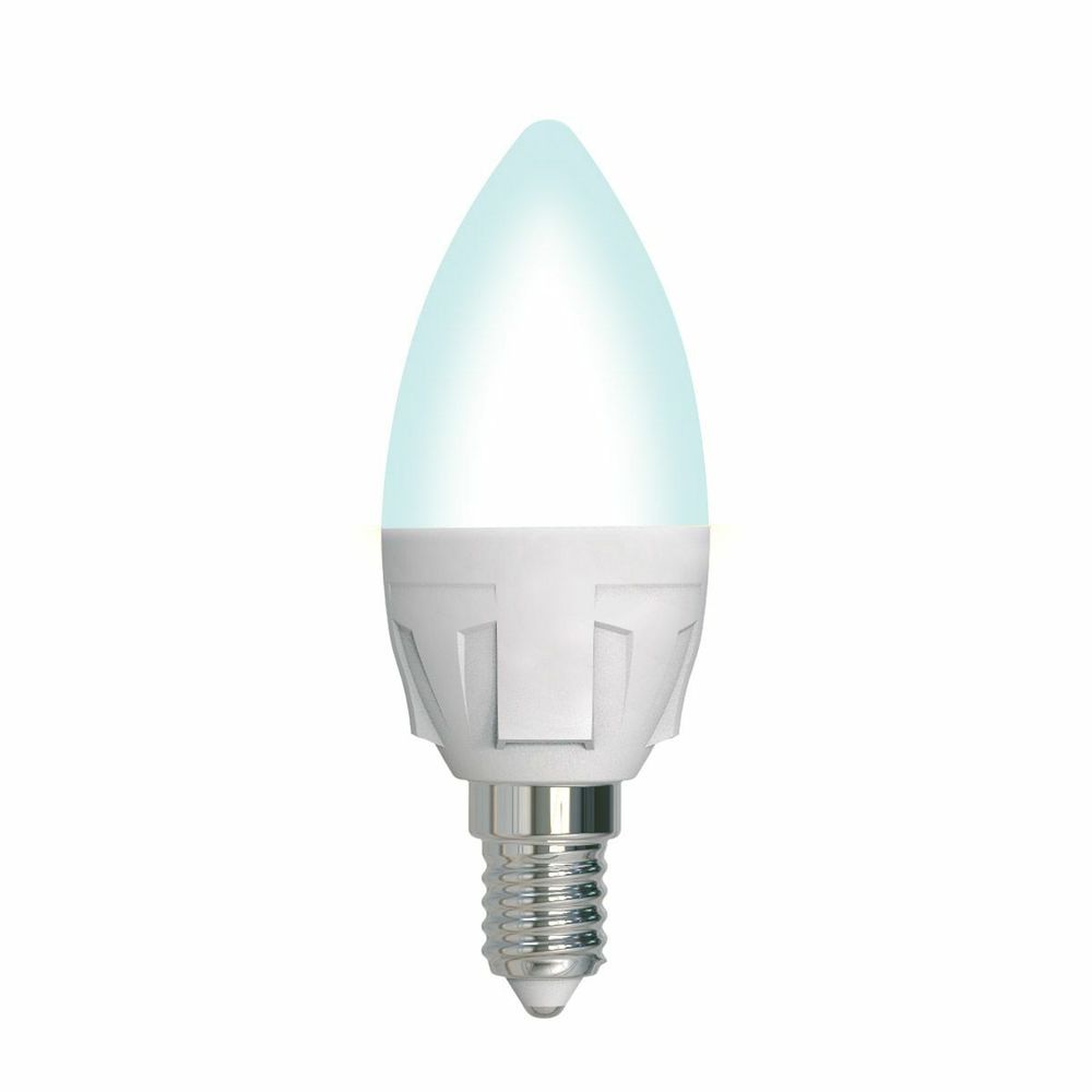 LED-C37 7W/4000K/E14/FR/DIM PLP01WH Лампа светодиодная, диммируемая. Форма «свеча», матовая. Серия Яркая. Белый свет (4000K). Картон. ТМ Uniel.