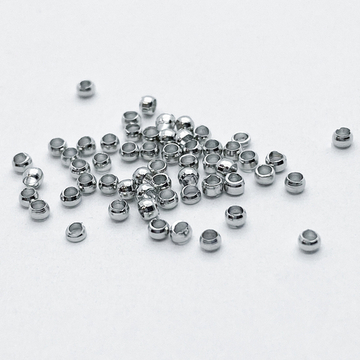 Кримпы, цвет серебро (родий), размер 2 мм, цена за 1 грамм (около 80 шт)