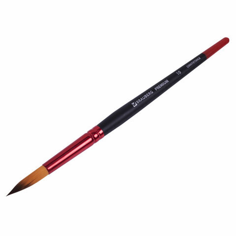 Кисть синтетика, круглая № 10, BRAUBERG PREMIUM, 201009