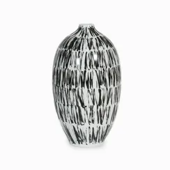 Ваза Hersilia VII высота 43 см, белый, чёрный