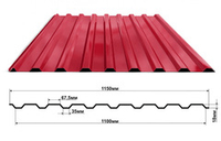 Профнастил МП-20-РЕ, 0,4 мм  1,15х2м окрашенный