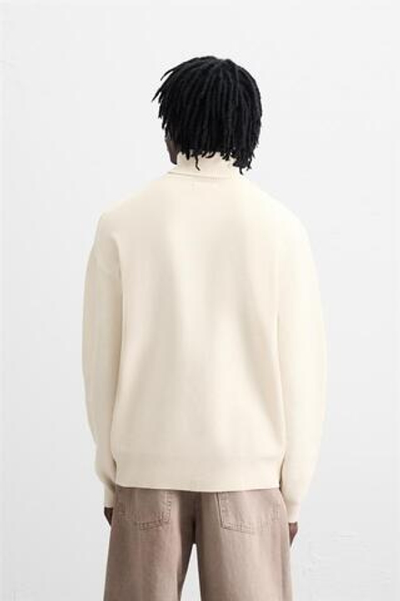 ZARA СВИТЕР ИЗ МЯГКОЙ ВИСКОЗЫ, ЖЕЛТОВАТО-БЕЛЫЙ