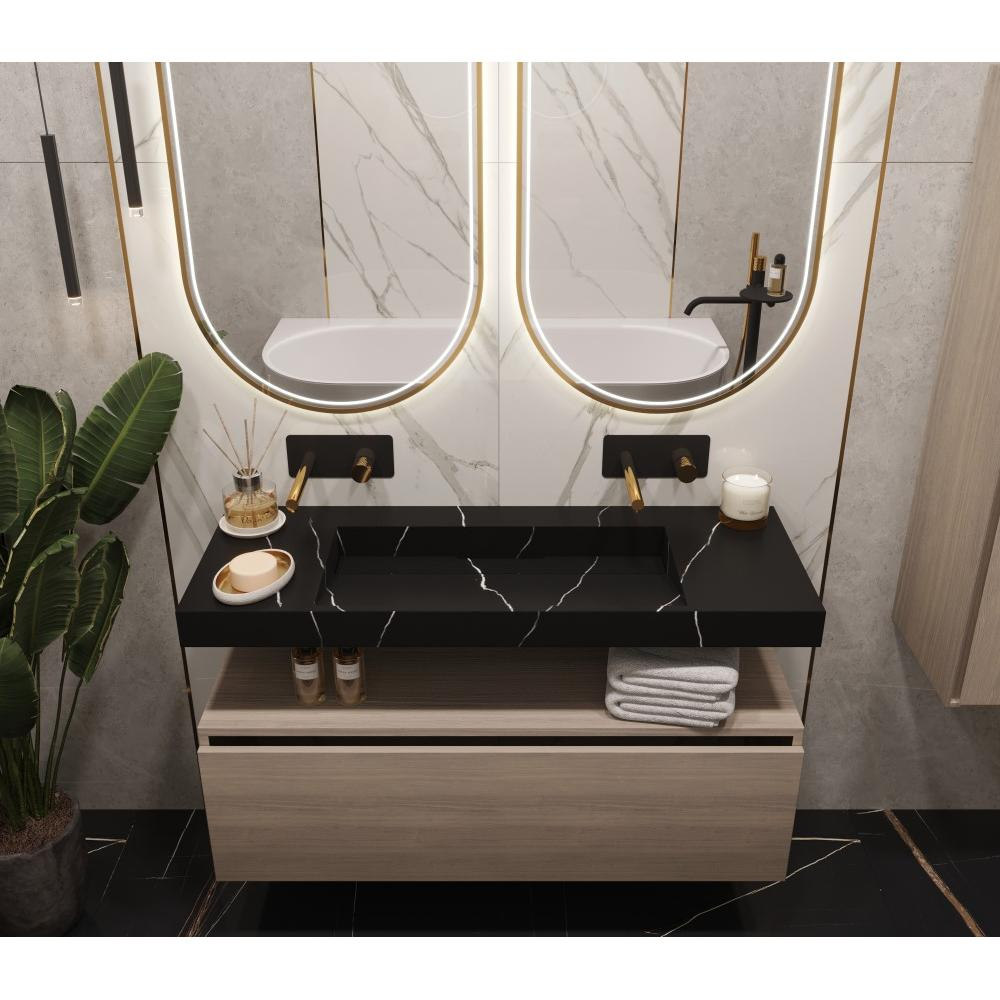 Раковина-моноблок Boheme Flat 120 859-120-NM, NERO MARQUINA