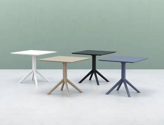 Стол пластиковый Sky 80х80 см, бежевый