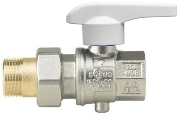 Кран дисковый Rubinetterie Bresciane Eurofly 600500 3/4"x3/4" ВР/НР с полусгоном белая ручка-бабочка