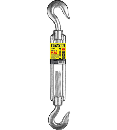 STAYER DIN 1480, М24, 1 шт, талреп крюк-крюк (30525-24)