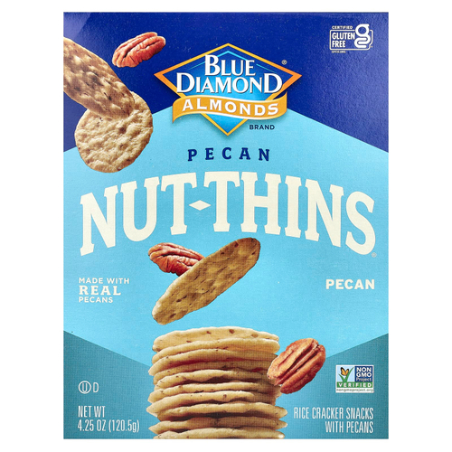 Blue Diamond, Печенье с орехами пекан, Орехово-рисовые крекеры, 4,25 унции (120,5 г)