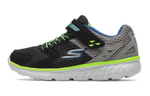 Big kids Skechers Skechers Go Run 400 Proxo synthetic leather fabric color matching non-slip shock absorption wear-resistant breathable low-cut children's running shoes black gray green