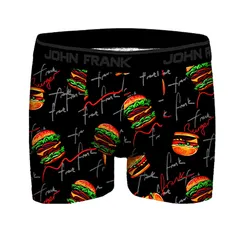 Мужские трусы боксеры черные с принтом JOHN FRANK JFBD361-FRANK BURGER