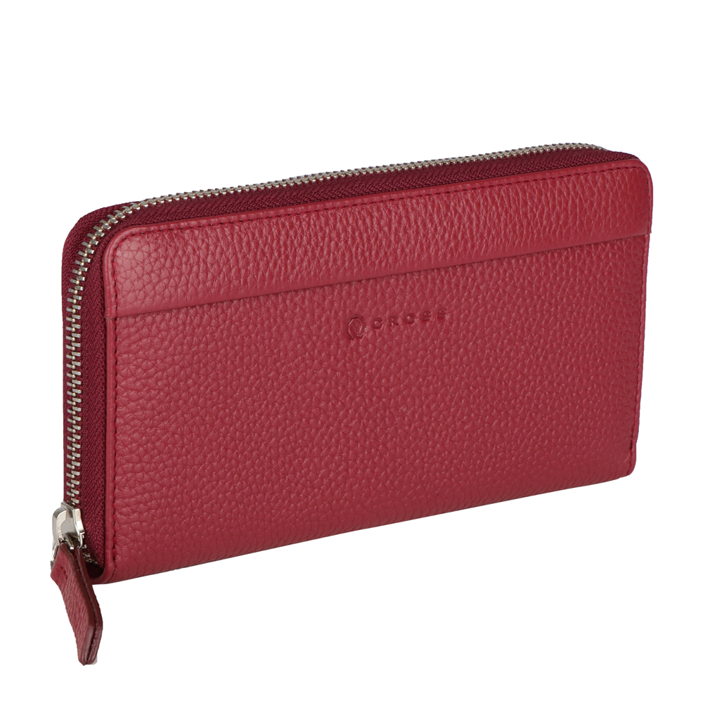 Отличный стильный американский большой бордовый женский кошелёк клатч из натуральной кожи 20х10х2 см CROSS AC3138287_5-126 в коробке
