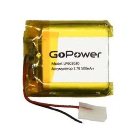 Аккумулятор Li-Pol GoPower LP603030 PK1 3.7V 500mAh (1/10/250)