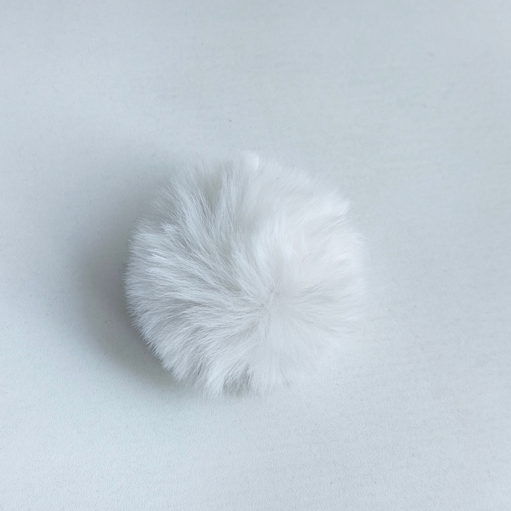 Помпон искусственный мех "Белый" d=7 см