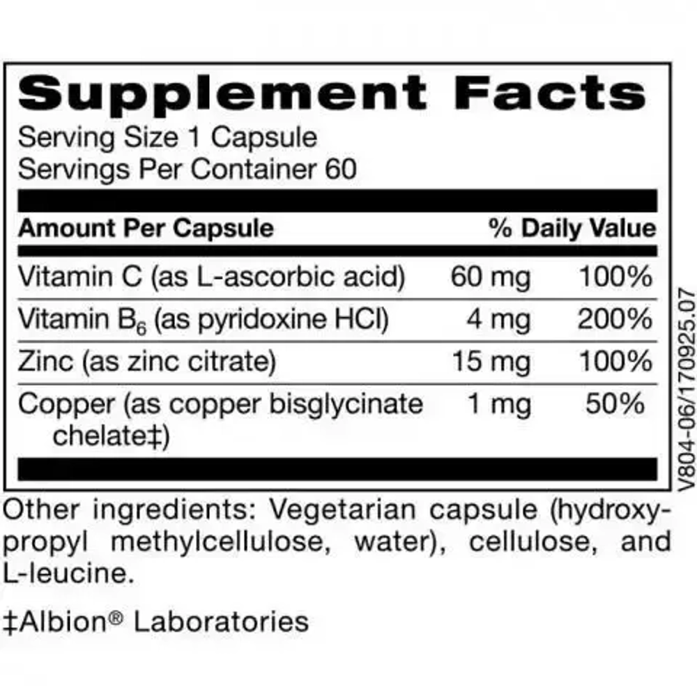Klaire Labs - Zinc Plus 60 capsules