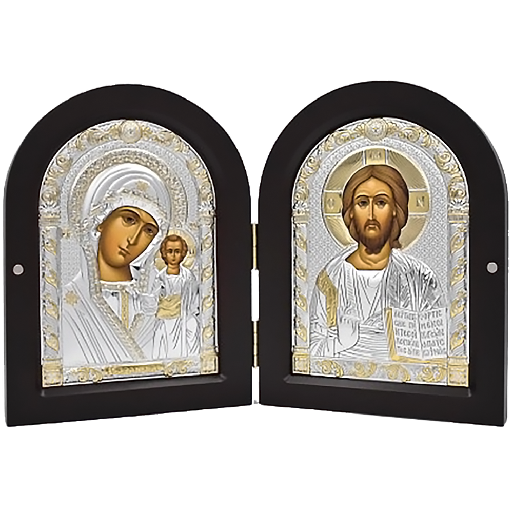 Складень с иконами Казанской Божией Матери и Спасителя.