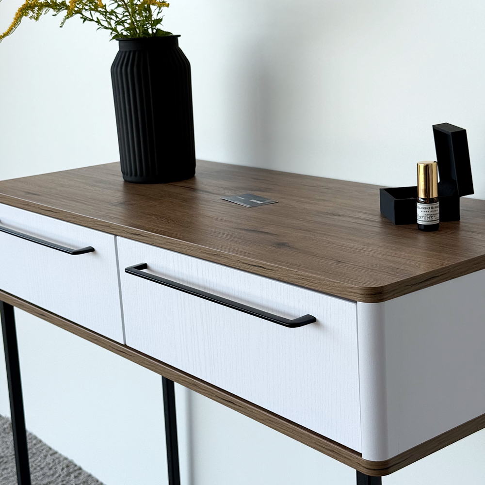 Туалетный столик консоль ROYAL 5211 эко (Дуб Веллингтон-Черный-р.черная)