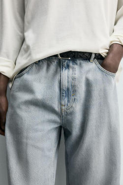 ZARA ДЖИНСЫ STRAIGHT FIT, ГОЛУБОЙ