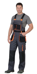 Полукомбинезон "Стрейч" темно-серый с оранжевым и черным