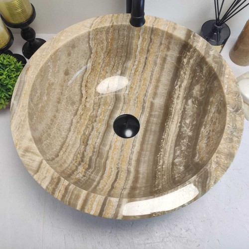 Раковина из оникса Bowl Grey Medium BO-60653 3cm 45*45*17