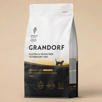 Сухой диетический корм Grandorf Veterinary Diet Cat Urinary S/O Moderate Calorie для кошек, склонных к набору веса, при мочекаменной болезни