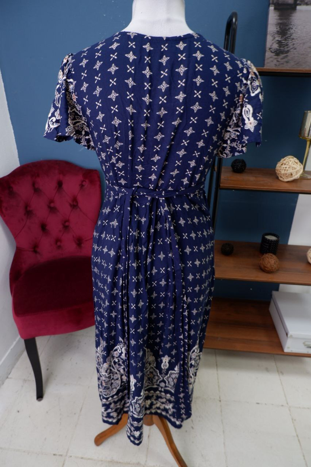 Платье макси с принтом 48 размер