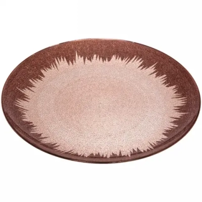 Блюдо для сервировки пластиковое 33см «Морозный узор» бронза